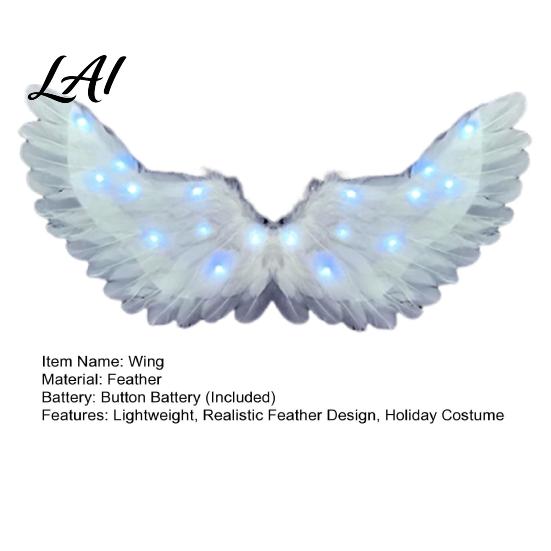 Feather Wings for Adults LED Light Up Angel Costume Kids Stage Performance Glowing Fairy Wings Halloween Cosplay Party Props Theatre