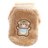 Warm Dog Shirt Soft Cute Fashionable Plush Puppy Pullover Clothes for Teddy Bichon Cat for Autumn Winter Brown Bear S