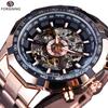 Forsining Top Watch Silver Stainless Steel Men's Mechanical Watch Waterproof Luminous Sports Skeleton Manual Watch 30M