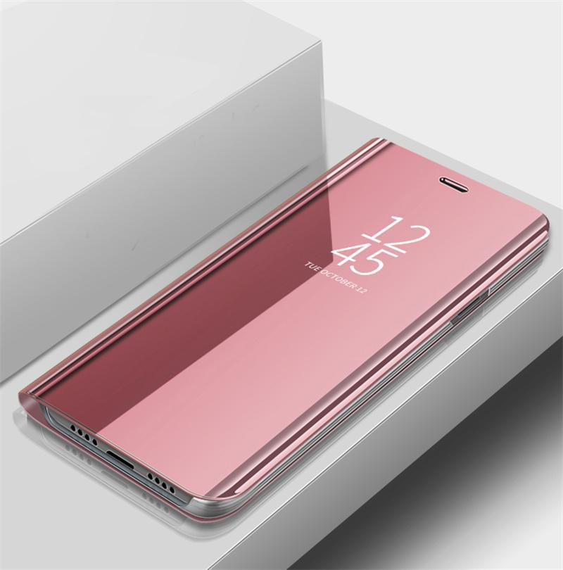 Умный зеркальный противоударный чехол для телефона для Samsung Huawei Honor Xiaomi Redmi iPhone OnePlus Магнитный флип-чехол из искусственной кожи