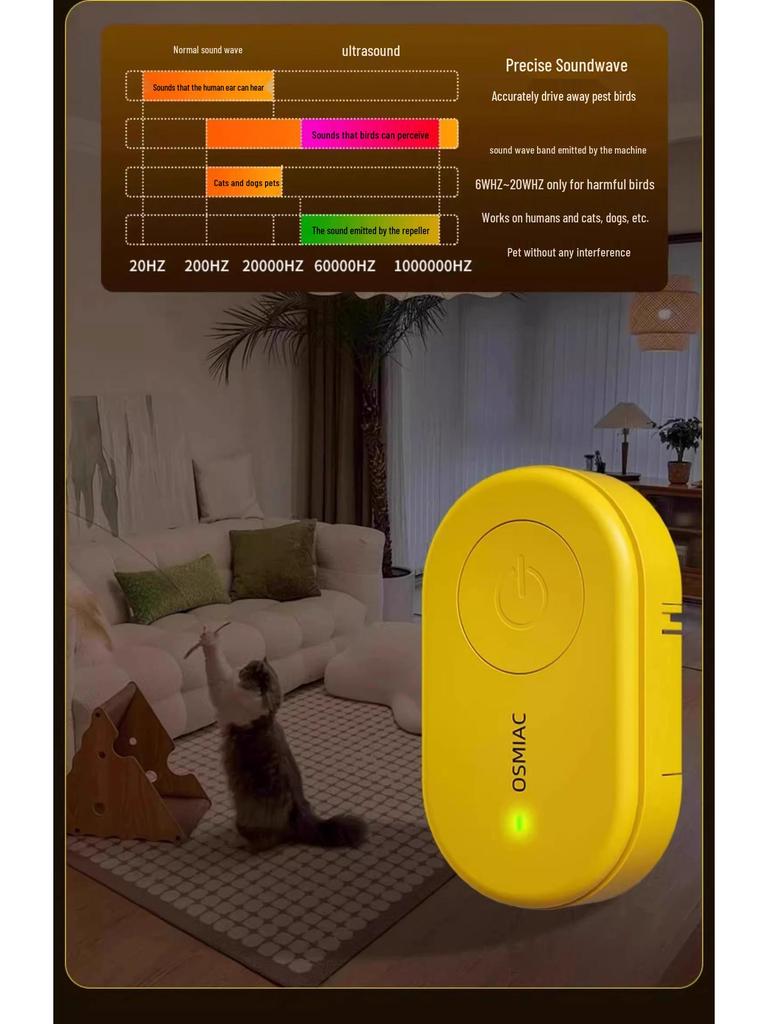 Ультразвуковой автоматический отпугиватель птиц для балконов и голубей