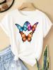 (Asian Size) T Shirt Sweet Butterfly Trend Fashion Women Tee Top Clothing Casual Printed Lady Female Graphic  Short Sleeve T-shirts