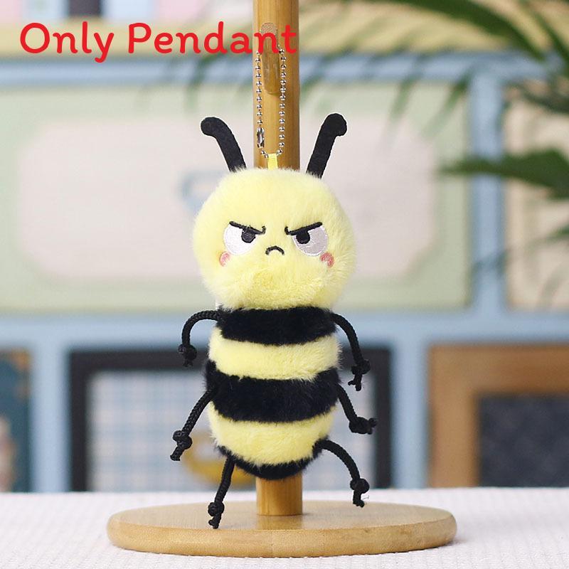 Cute Bee Plush Keychain With Pp Cotton Filling For Backpack Decor And Gift Idea