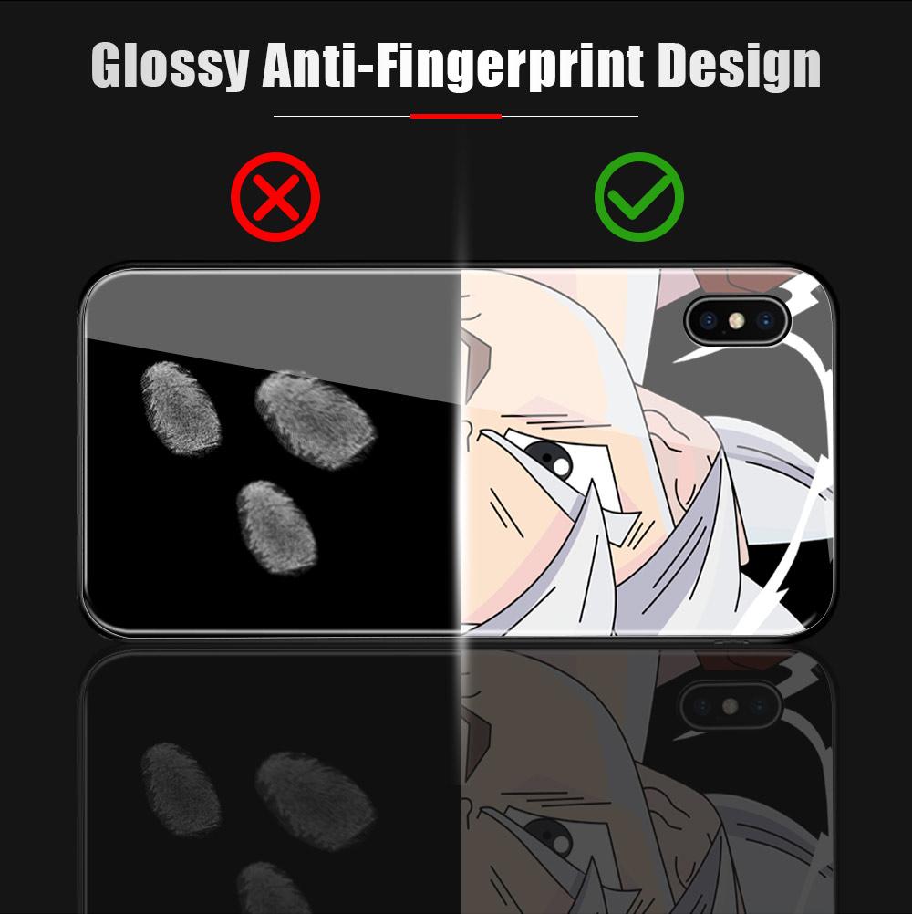 Чехол для телефона из закаленного стекла для iPhone Samsung Galaxy Infinix TPU Soft Edge, противоударный чехол с японскими популярными аниме-персонажами