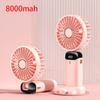 5000/8000mAh Portable Fan with Smart LED Digital Display 5 Speed Adjustable USB Rechargeable Mini Handheld Neck Fan