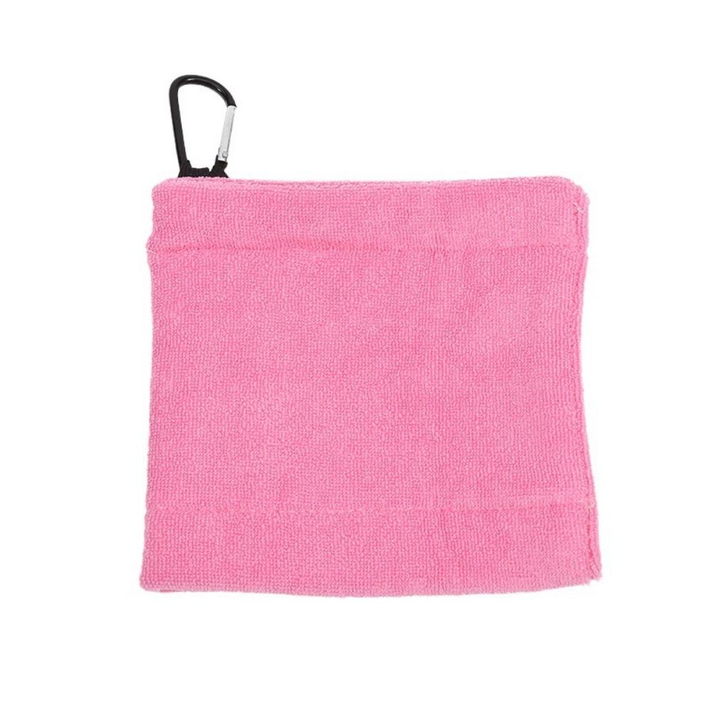 Square Golf Ball Cleaning Towel with Carabiner Hook Sports Towel Portable Golf Club Cleaner
