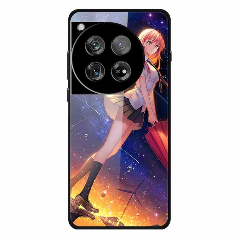 For OnePlus 12 5G Phone Case Pattern Printing Tempered Glass Shockproof Cover