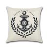 Anchor Series Cushion Cover Sea Style Ship Anchor Cotton Linen Pillow Case Boat Decorative Pillowcase Funda De Almohada Zt126