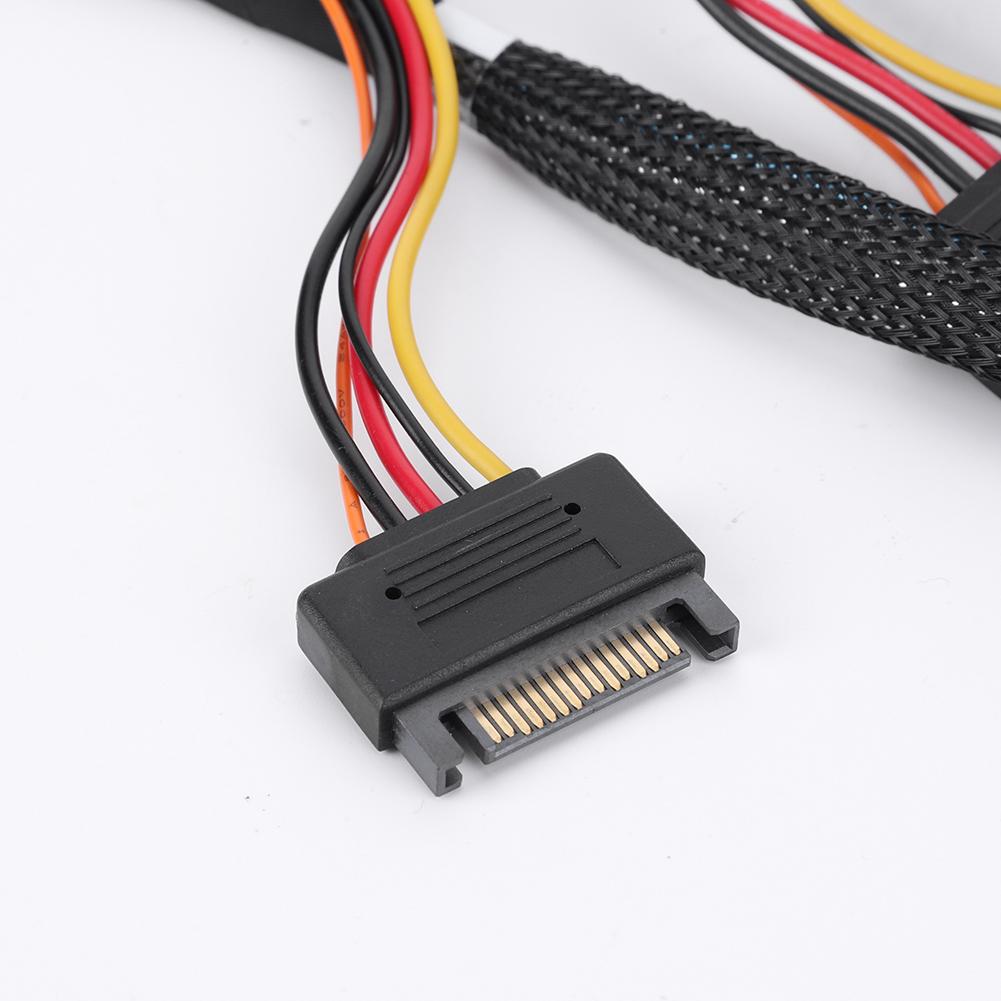 Адаптер SlimSAS 8X на 2*U.2 NVMe, кабель SFF-8654 74pin на 2*SFF-8639 68pin, линия данных SlimSAS