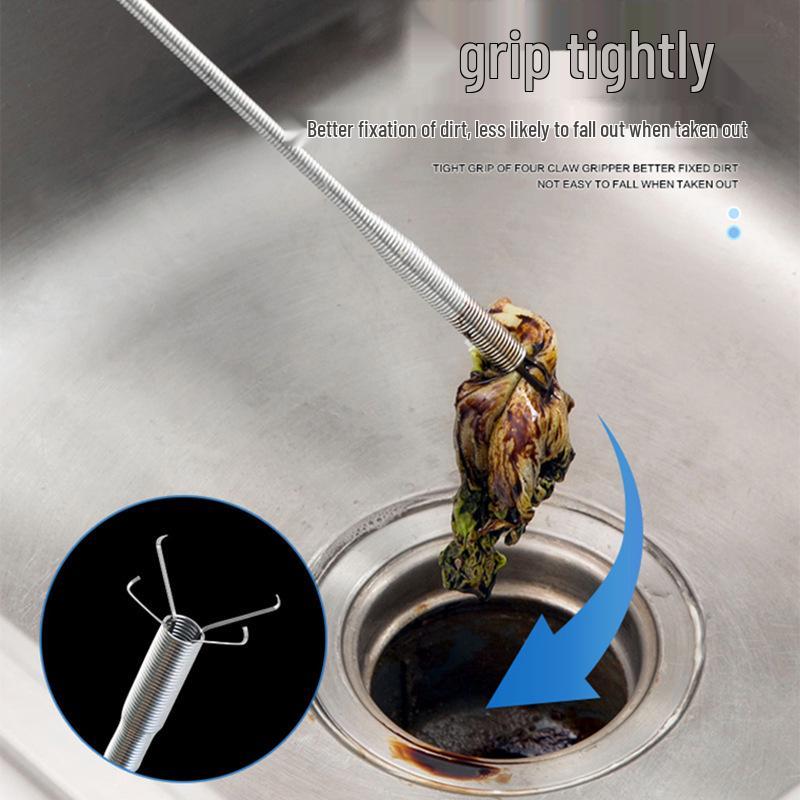 Gripper Drain Cleaner & Four-Claw Picker: Unclog Toilet Plunger & Kitchen Sink Tool