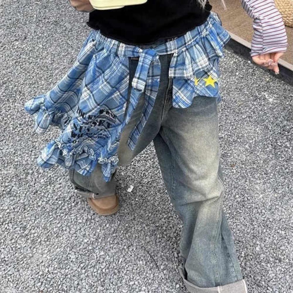 Удлинитель рубашки на шнуровке Бесформенный пояс-шарф Хип-хоп Волнистый край Пояс для джинсов Декор