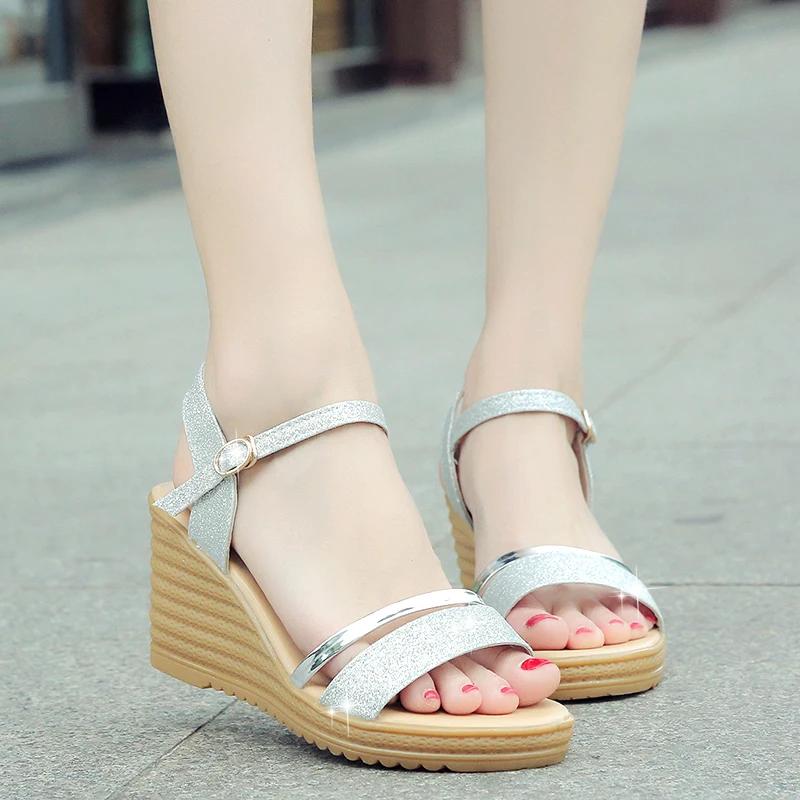 Fashion 2025 Summer New Women Wedges Sandals Fashion Solid Color Shoes for Women High Heels Platform Designer Sandals Zapatos De Mujer