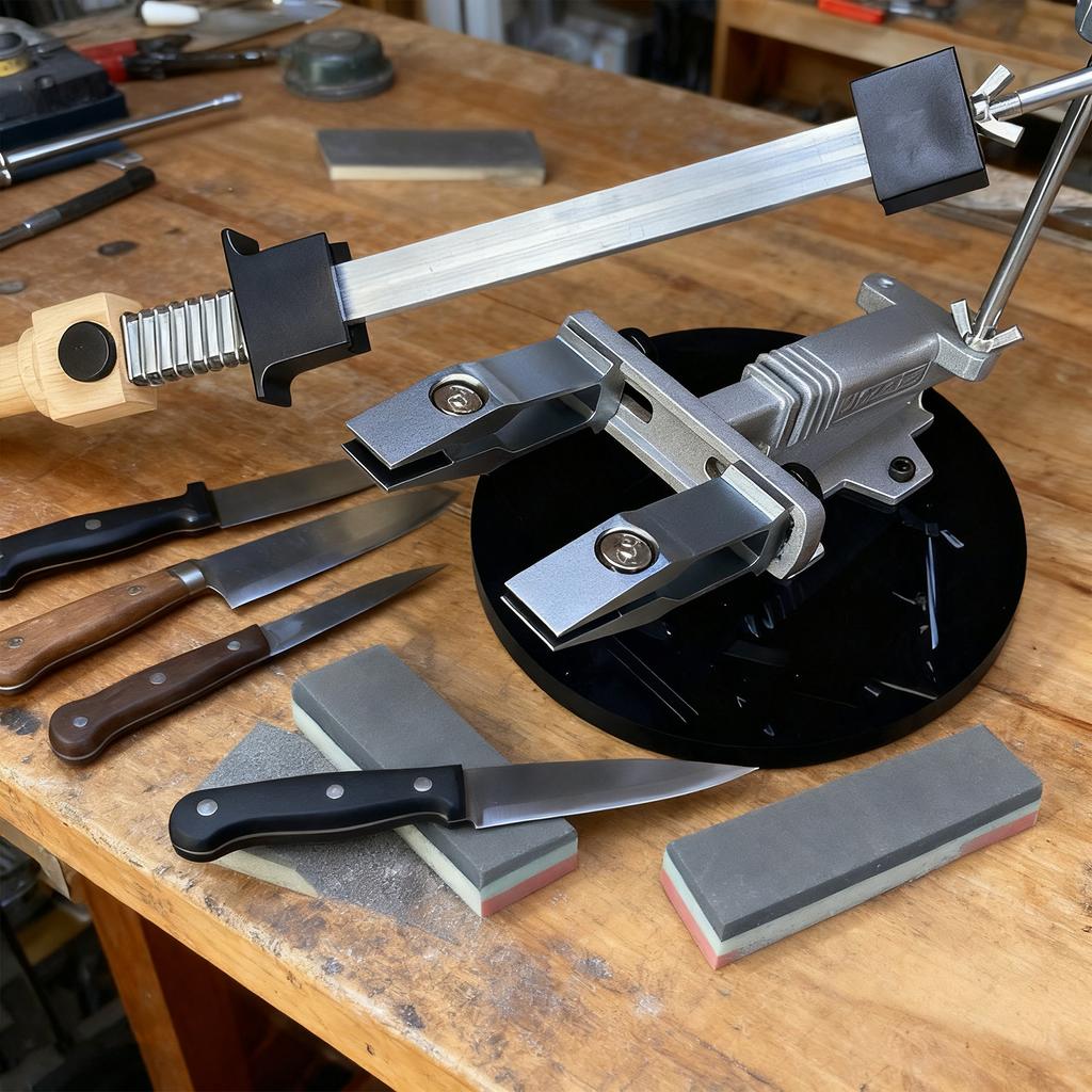 Фиксированная точилка для ножей с 3 точильными камнями Система заточки ножей Набор для заточки ножей для использования на кухне и в ресторане