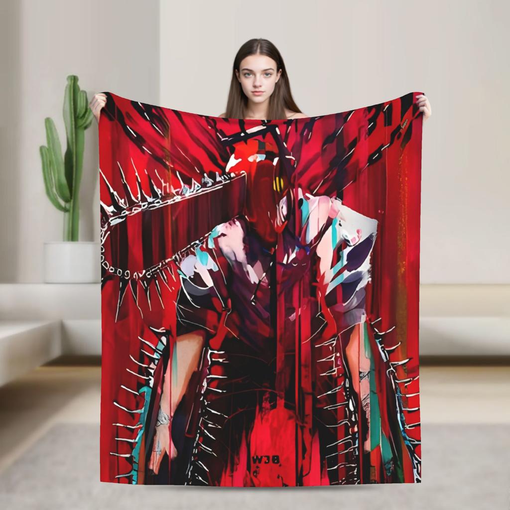Chainsaw Man Reze Anime Blanket Quality Super Warm Throw Blanket Winter Travel Home Decor Fashion Bedspread