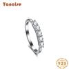 Tancise Women Classic 925 Sterling Silver  Zircon Ring Ladies Jewelry Wedding Promise Party Gift