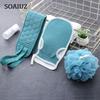 Three-piece Bathing Device Thickened Mud Rubbing and Decontamination Bath Ball Suit Pull Back Strip Long Rub Back Towel