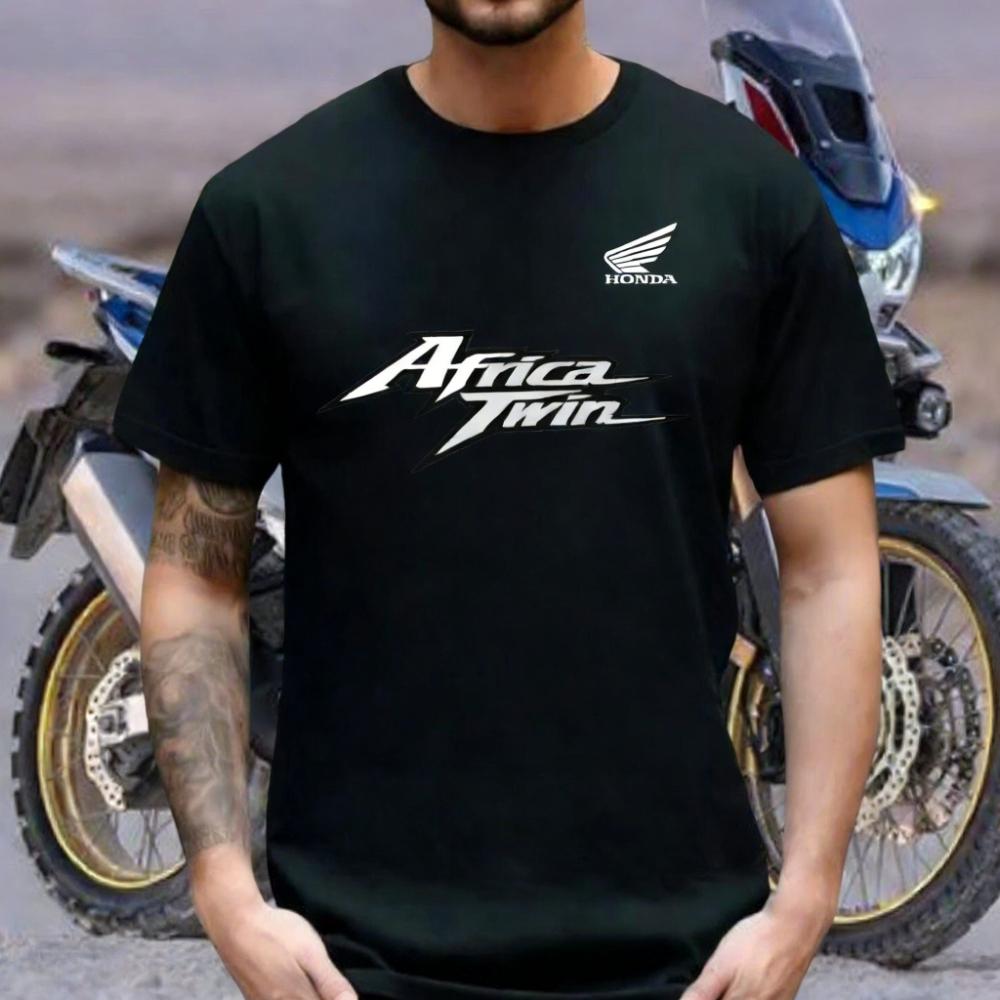 Мужская и женская футболка Honda Honda Africa Twin Летняя мотоциклетная футболка Гоночная свободная с коротким рукавом Весенняя велосипедная внедорожная футболка