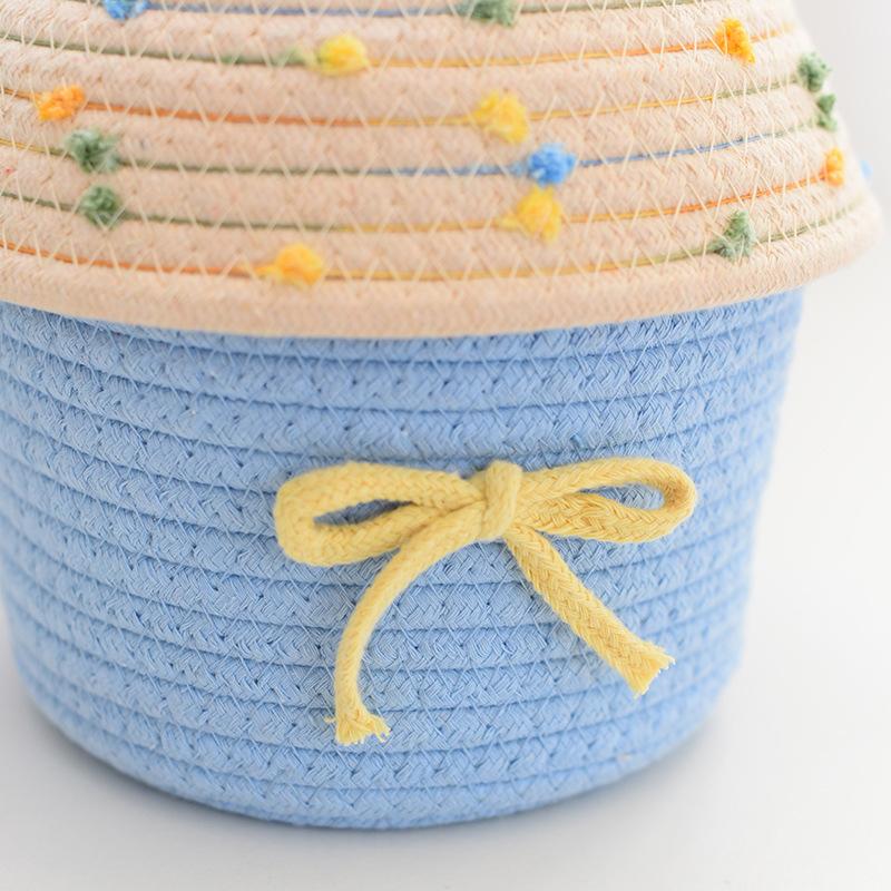 1 шт. Маленькие контейнеры для дома INS с крышкой Домашнее хранение Плетеные корзины из хлопковой веревки Богема 5 стилей