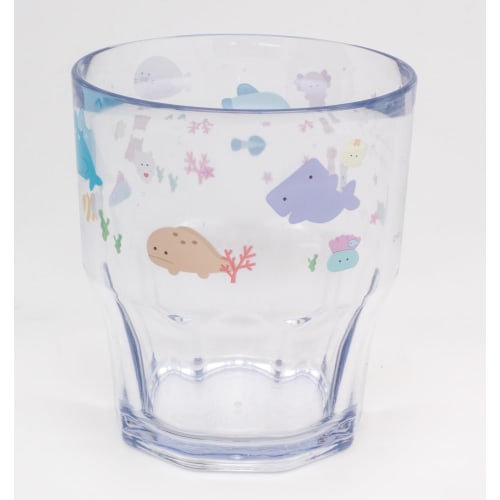 OSK Round Eye Aquarium Plastic Cup, Blue, 300ml, Made in Japan, Dishwasher Safe, Stylish, Cute, Antibacterial, Shatter-Resistant, Unisex, for Children