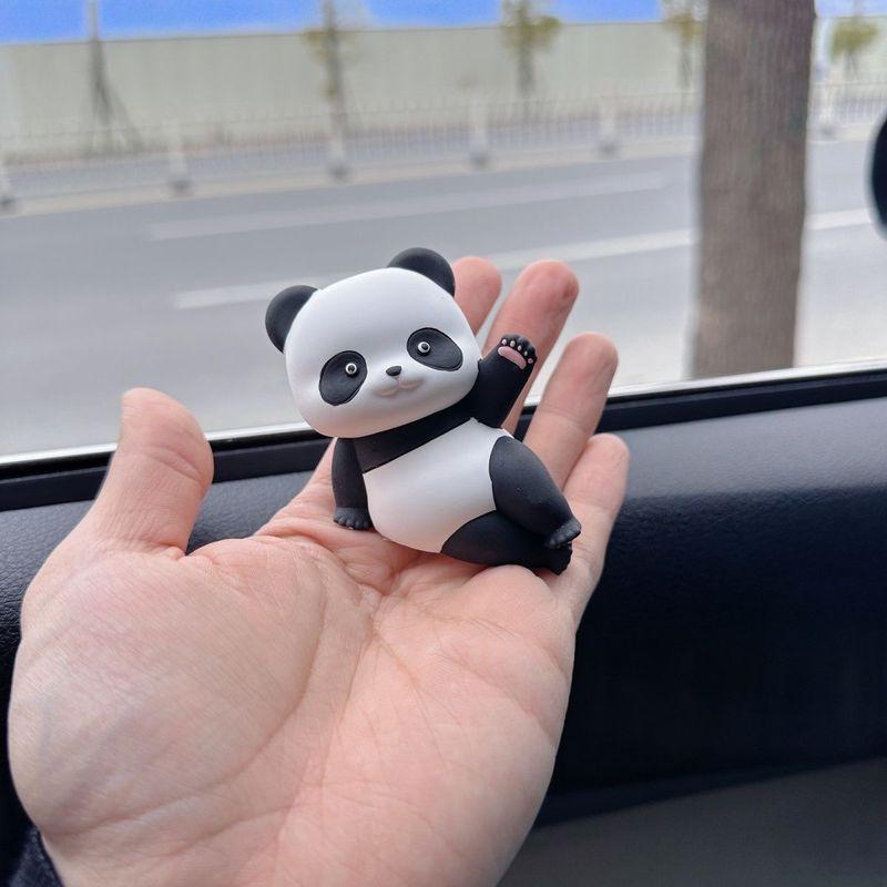Ins-Style Cute Cartoon Panda Car Dashboard Ornament Car Aroma Diffuser Stone Gypsum Decoration Car Interior Accessories for Women