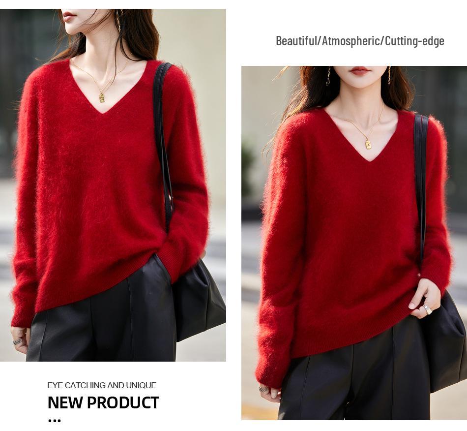 Тяжелый кашемировый бесшовный вязаный свитер-пуловер для женщин из серии Brushed