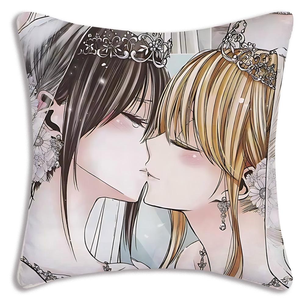 Милые GL Аниме C-Citrus Горячие Наволочки Мультяшные Декоративные Для Дивана Домашние Двусторонние Печать Короткий Плюш Милая Наволочка