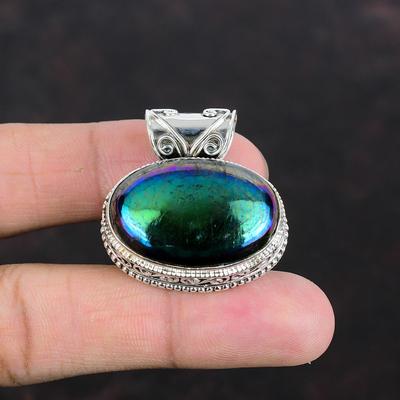Кулон Mystic Fire Labradorite, натуральный драгоценный камень, кулон из стерлингового серебра 925 пробы, кулон ручной работы, антикварные винтажные ювелирные изделия, подарки для жены