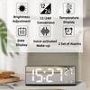 Digital Mirror Alarm Clock with Voice Control Temperature, Dual Alarm Snooze Desktop Table Clock Night Mode 12/24H LED Clock