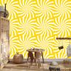 Hippie Background Wallpaper Yellow and White for Living Room and Bedroom 50x1000