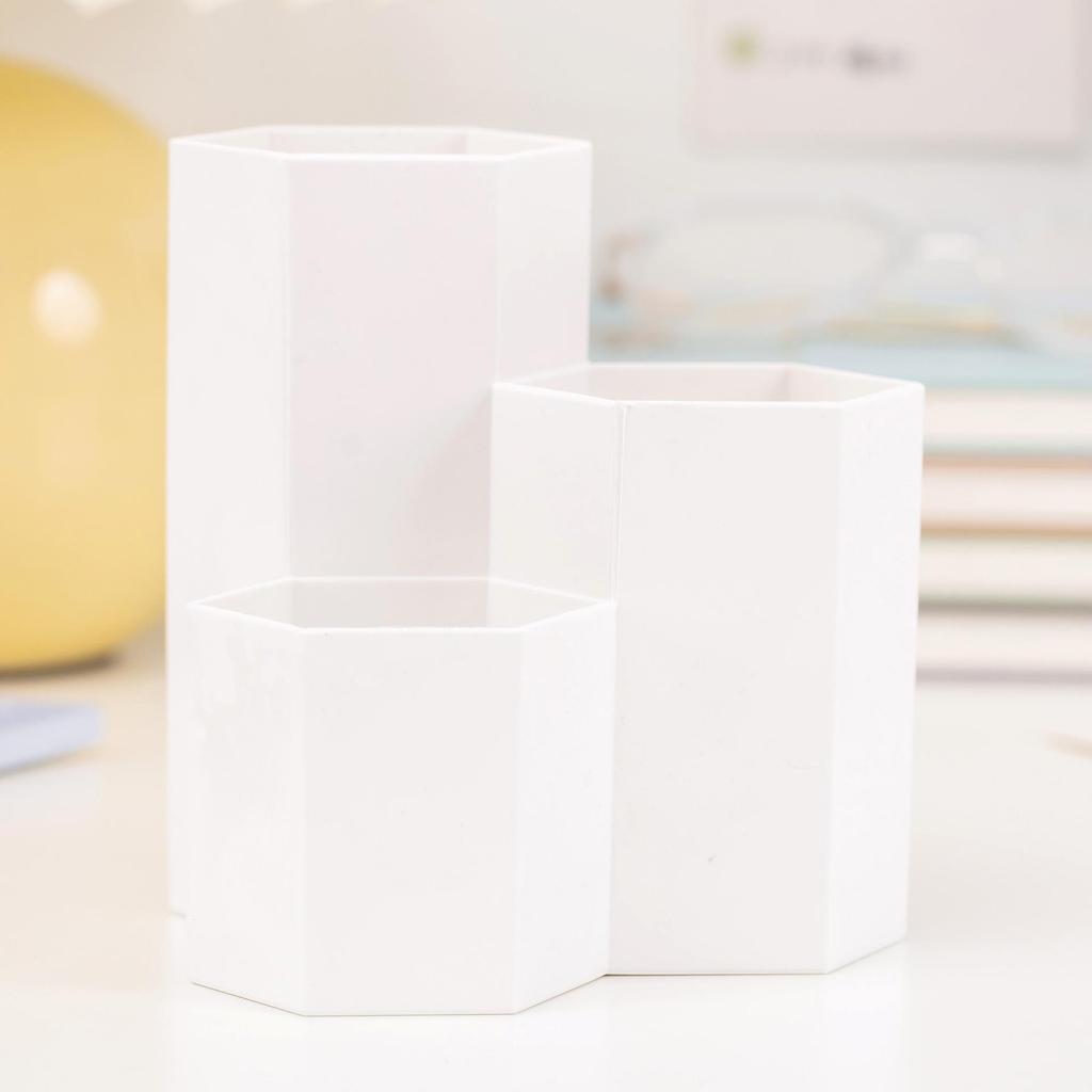 Hexagonal Multi-Grid Storage Box: Creative Eyebrow Pencil, Cosmetic, and Stationery Desktop Holder for Students