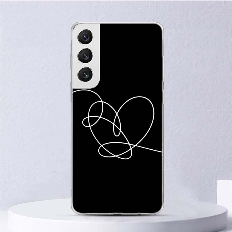 Люби Себя Цветочное Сердце Линия Kpop Мягкий Чехол Для Samsung Galaxy S25 S24 S23 S22 Ultra Чехол Для Телефона S20 FE S21 Plus S25Ultra S24