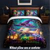 Witchcraft Theme Custom Text Or Name 3Pcs Bedding Set,1 Flat Sheet & 2 Pillowcases Personalized Home Bedding
