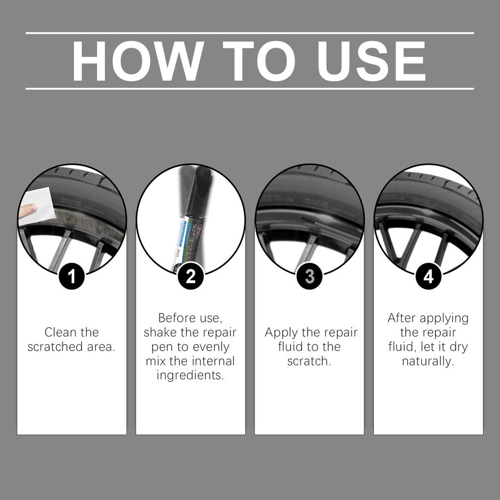 Ручка для удаления царапин на автомобильных дисках Черная ручка для подкраски дисков Ручка для ремонта царапин на автомобильных дисках Ручка для ремонта автомобильной краски