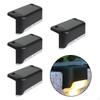 4 Lights Waterproof LED Solar Multi-Purpose Wall Deck Lamps for Fence
