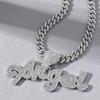 2022 Iced Out Chain Bling Хип-Хоп Подвеска В Форме Сердца Ожерелье Cz Цирконий Буква Ангел Шарм Мужчины Женщины Модные Ювелирные Изделия