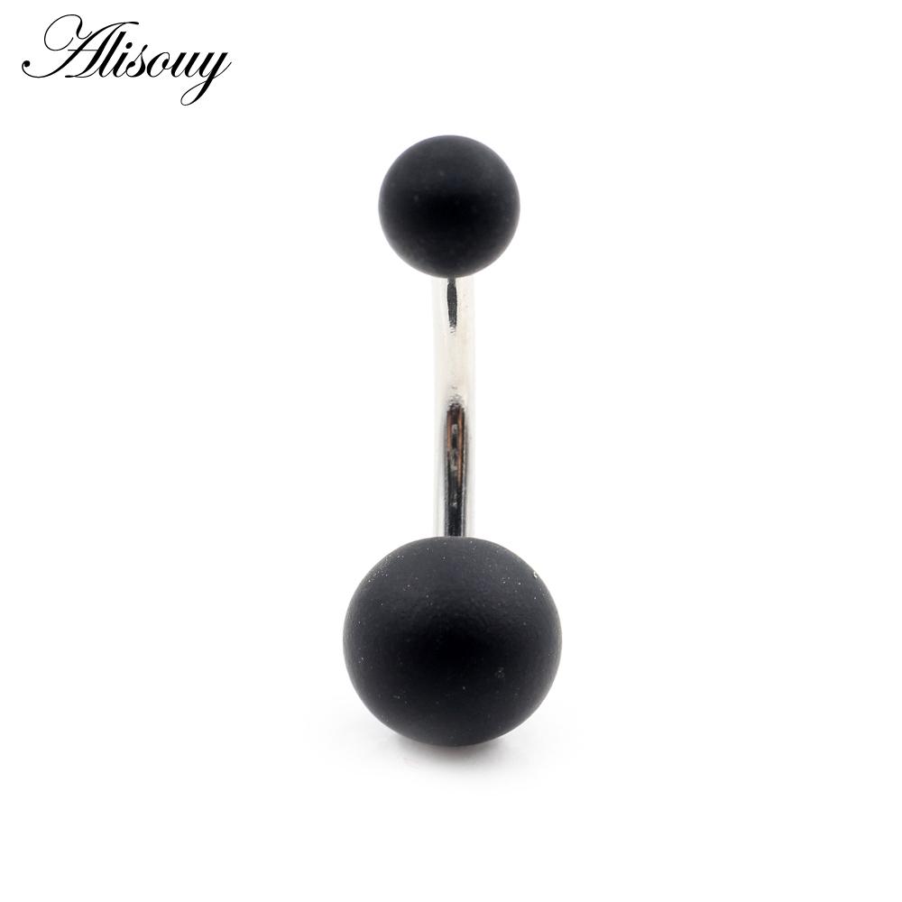 Alisouy 1 шт 14 г сексуальный конфетный цвет резиновый нержавеющая сталь стержень пупок кольцо пирсинг ночной клуб девушка женские украшения для тела