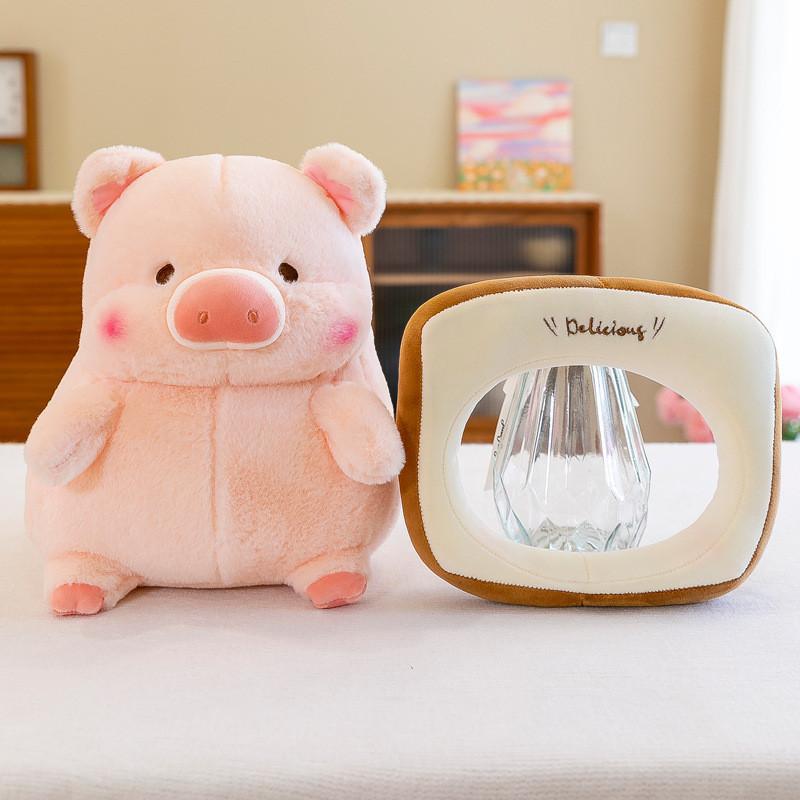 Adorable Plush Pig Doll Soft Crystal Velvet Toast Piggie Stuffed Animal Toy