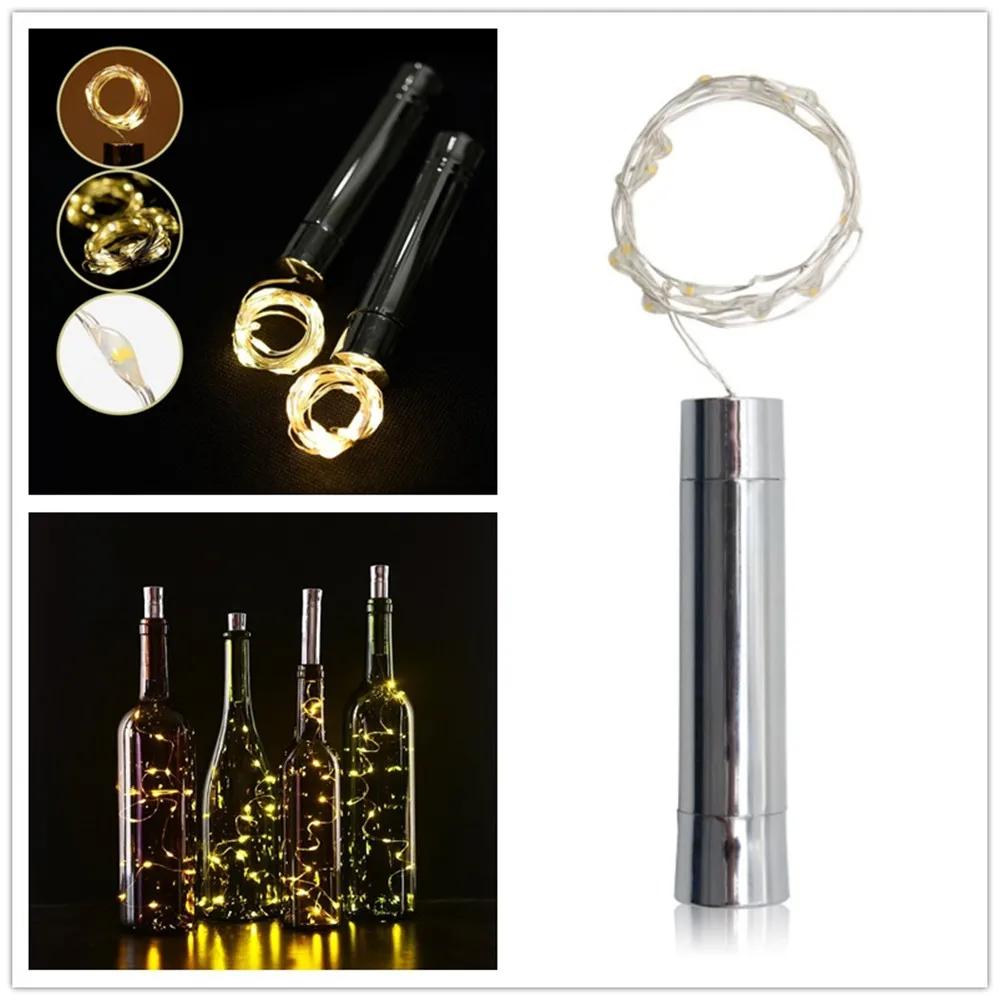 1/2/3 м пробковые огни для бутылок вина, светодиодные звездные гирлянды, медная проволока, рождественские праздники, Новый год, лампа для бутылок