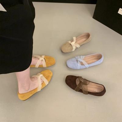 Нежный вечерний бриз балетки женские 2025 новые туфли Мэри Джейн на плоской подошве с бантом темпераментные универсальные женские туфли