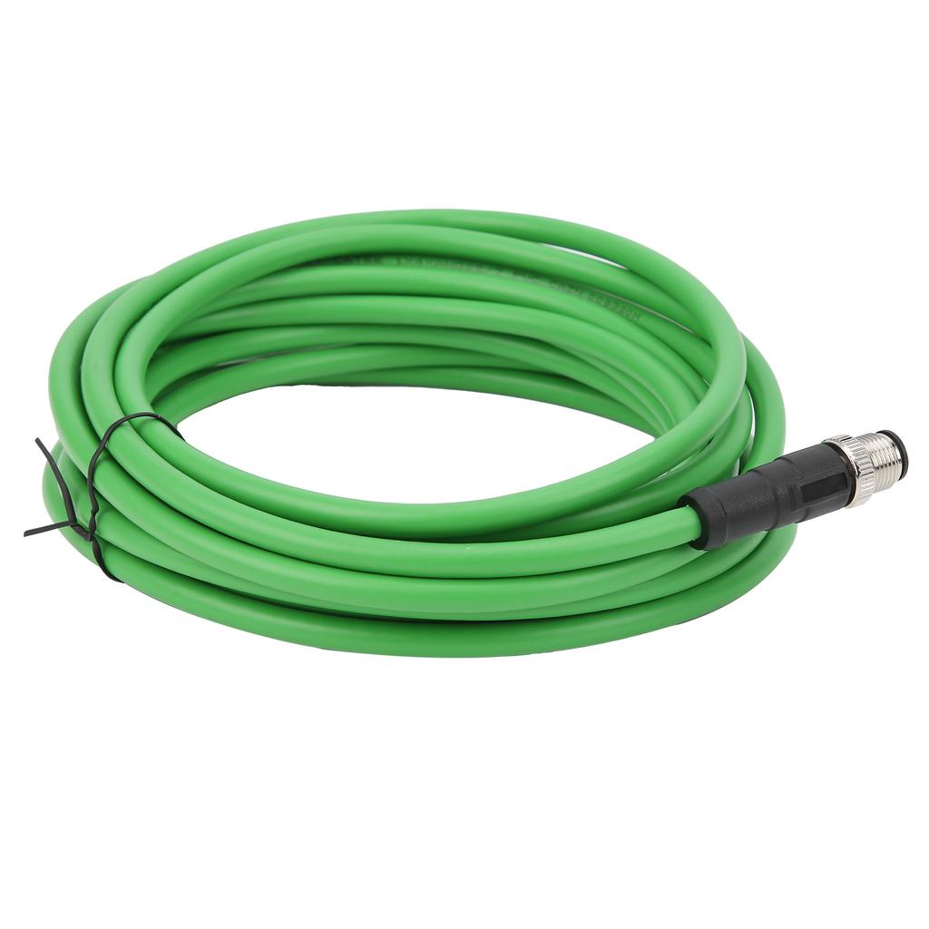 M12 To RJ45 Industrial Ethernet Cable IP67 Waterproof Connecting Line Wire 5m 16.4ft Length
