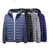 Men Down Padded Jacket Lightweight Spring Puffer Coat Light Autumn White Duck Hood Outerwear