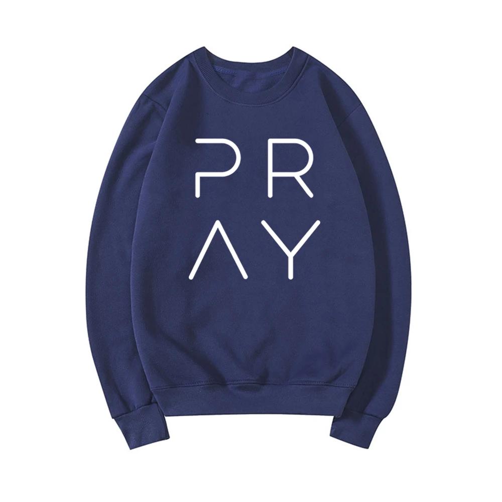 Толстовка Pray с капюшоном Christian Faith Толстовка Streetwear Унисекс свитер с длинным рукавом Повседневный пуловер Женская одежда Толстовки