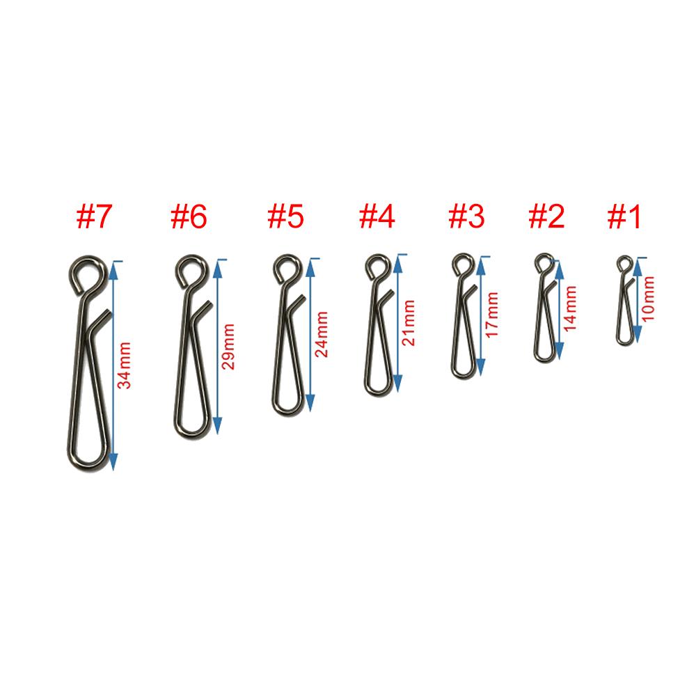 50pcs New Durable Portable Line tackle Connector Barrel Swivel Fishing Hanging Snap Fast lock