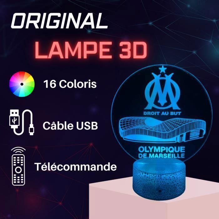 3D LED Прикроватная лампа Олимпик Марсель OM om Футбол Велодром, Ночник с изменением цветов, Сенсорная лампа для офиса и спальни
