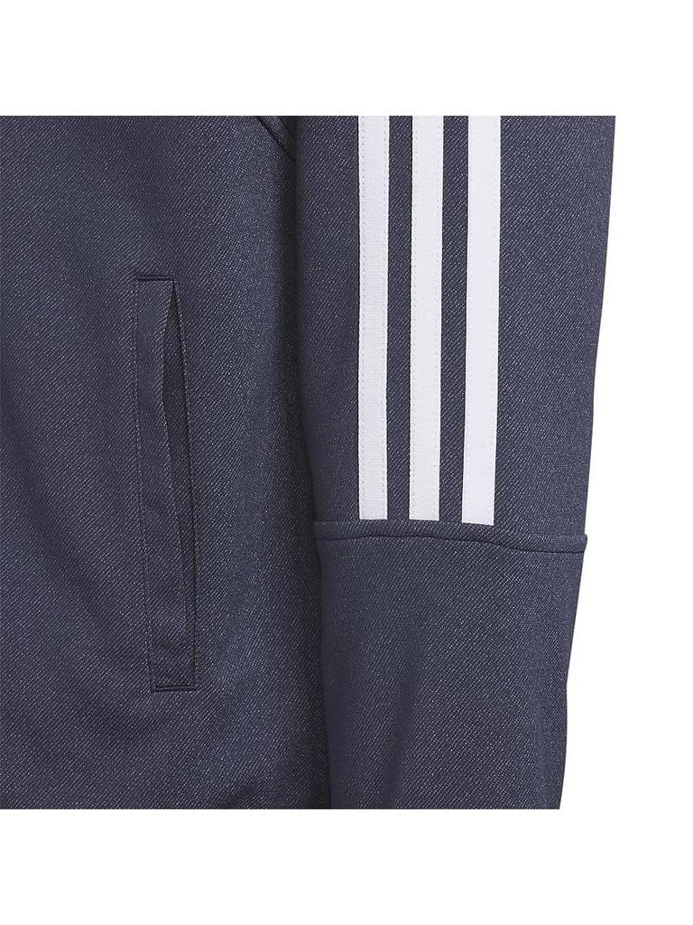 Спортивная куртка Adidas Tiro AEROREADY из джинсовой двойной вязки с длинным рукавом, стандартный крой, детская спортивная одежда, для подростков, для детей, 120 см, темно-синий
