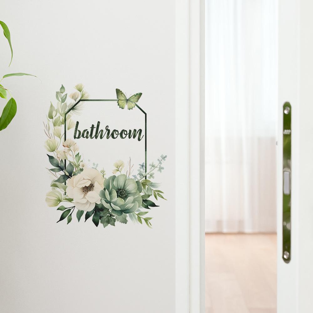 English Slogan Bathroom Flower Bathroom Home Decoration Wall Sticker