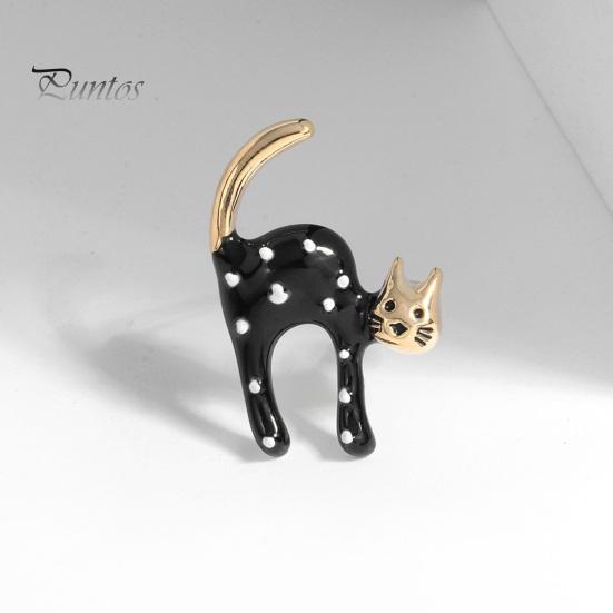 Эмалированная мультяшная брошь в форме пятнистого кота, изысканный значок с лацканами, пальто, шаль, сумка, булавка, аксессуары, ювелирные изделия, подарок