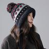 Повязка Красная Шляпа Женская Осень и Зима Ретро Вязаная Шерстяная Шапка Уличная Теплая Лысая Шапка