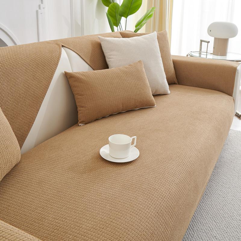 Скандинавский коврик для диванной подушки, утолщенный плюшевый мягкий чехол для дивана для гостиной, нескользящий моющийся диван, полотенце, спинка, одеяло, домашний декор