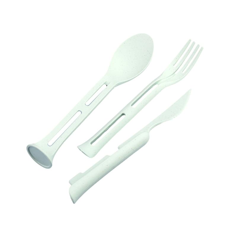 3Pcs Detachable Cutlery Travel Tableware Picnic Dinnerware Travel Portable Cutlery Set Wheat Straw Cutter Fork Spoon